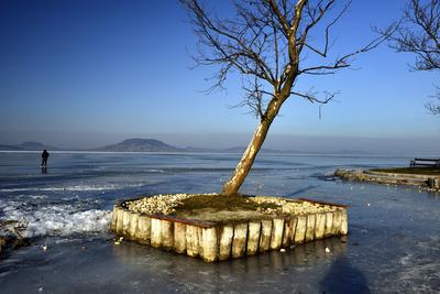 Téli Balaton-stock-foto