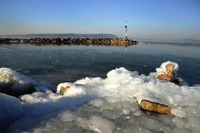 Téli Balaton-stock-foto
