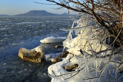 Téli Balaton-stock-foto
