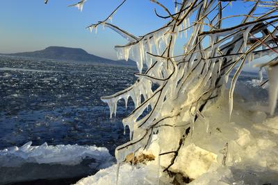 Téli Balaton-stock-foto