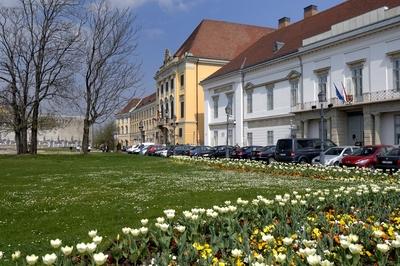 Budapest, Sándor-palota-stock-foto
