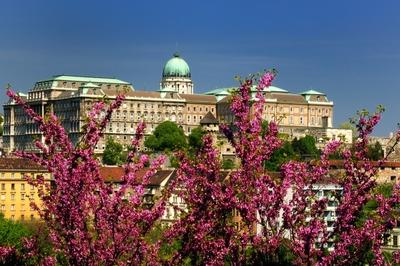 Budapest, a Budavári Palota látványa-stock-foto