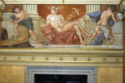 Budapest, Saxlehner-palota (Postamúzeum)-stock-foto