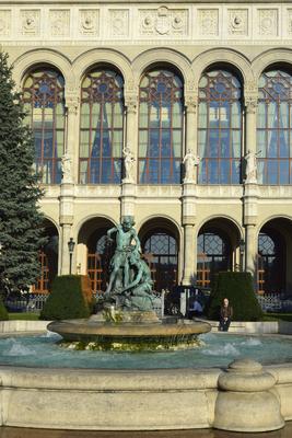 Budapest, Vigadó téri szökőkút-stock-foto