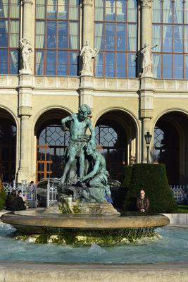 Budapest, Vigadó téri szökőkút-stock-foto