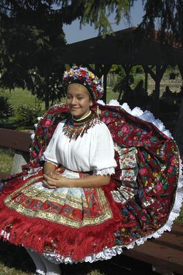 Sárközi népviselet-stock-foto