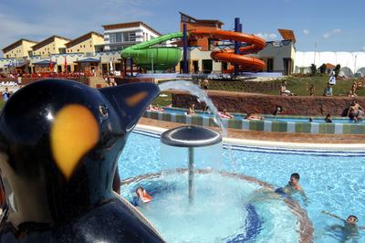 A balatonfüredi Annagora Aquapark.-stock-foto