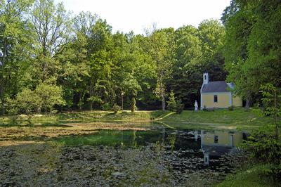 Bakonybél, Borostyán-kúti tó-stock-foto