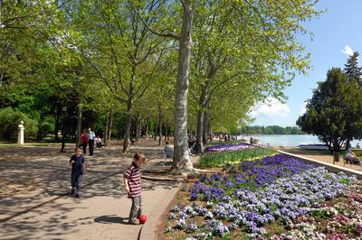 Balatonfüred, Tagore sétány-stock-foto