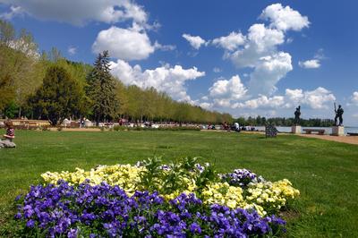 Balatonfüred, hajókikötő-stock-foto