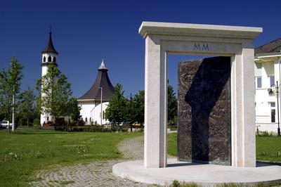 Martfű, Szent István tér, városközpont-stock-foto