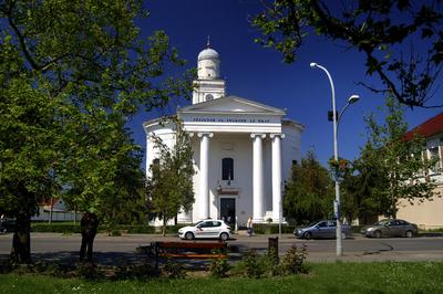 Mezőtúri református nagytemplom-stock-foto