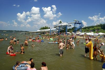 Tisza-tó strand, Abádszalók-stock-foto
