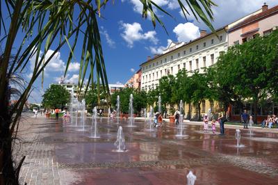 Damjanich János Múzeum, Szolnok belvárosa-stock-foto