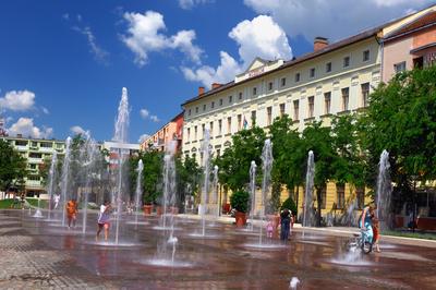 Damjanich János Múzeum, Szolnok belvárosa-stock-foto