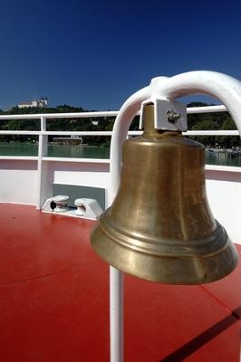 Tihany látványa a Balatonról-stock-foto