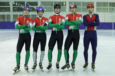 Férfi gyorskorcsolya válogatott-stock-foto