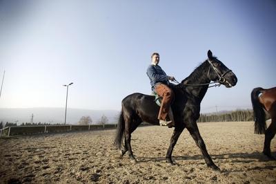 Kósa L. Adolf lovagol-stock-foto