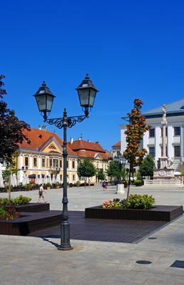 Győr belvárosa, Széchenyi tér-stock-foto