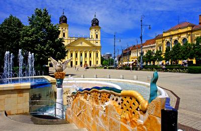 Debrecen, Kossuth tér-stock-foto