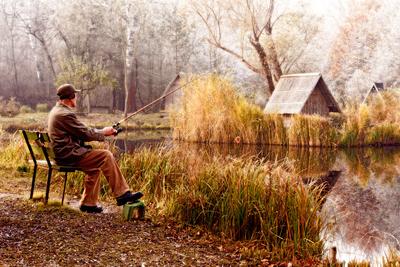 Téli horgászat-stock-foto
