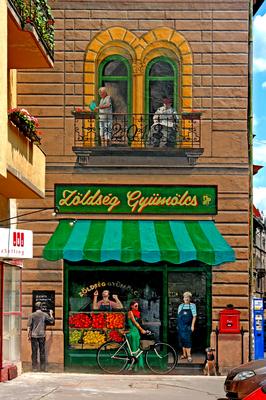 Festett tűzfal Budapesten-stock-foto