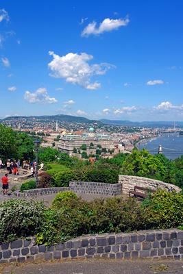 Budai vár panoráma a Gellérthegyről-stock-foto