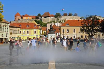 Eger, Dobó tér-stock-foto