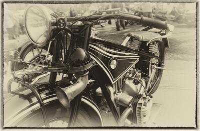 Veterán autó és motoros találkozó-stock-foto