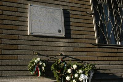 Mensáros László emléktábla-stock-foto