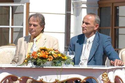 Görgey Gábor és Dr. Gémesi György-stock-foto