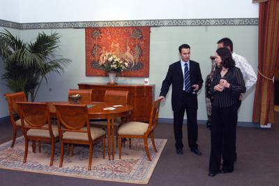 Lakástrend kiállítás-stock-foto