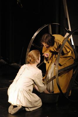 Budapest, 2004.02.11.
A Napszínház 2004. február 26-án mutatta be Donatien-Alphonse-François de Sade Justine című műve alapján készült előadását a Thália Régi Stúdióban. 
Szereplők: Pálfi Kati, Csontos Róbert, Fodor Krisztina, Dévai Balázs-stock-foto