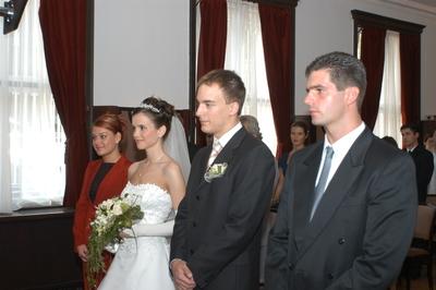 Sztevanovity Krisztián és Molnár Márta esküvője-stock-foto