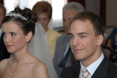 Sztevanovity Krisztián és Molnár Márta esküvője-stock-foto