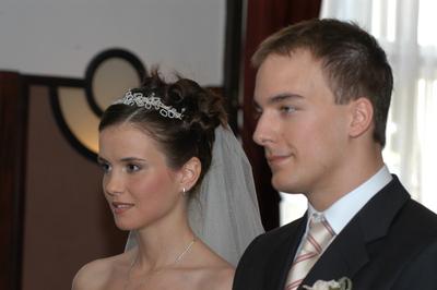 Sztevanovity Krisztián és Molnár Márta esküvője-stock-foto