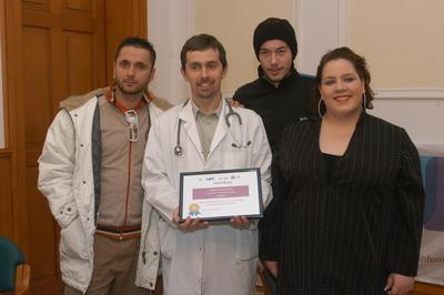 Kábeltévé a Szent László Kórház csontvelő-átültető osztályának-stock-foto