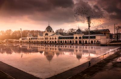 Budapest, Városligeti Műjégpálya-stock-foto