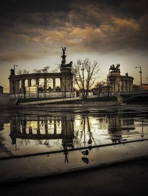 Budapest, Hösök tere-stock-foto