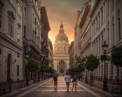 Budapest, Zrínyi utca-stock-foto