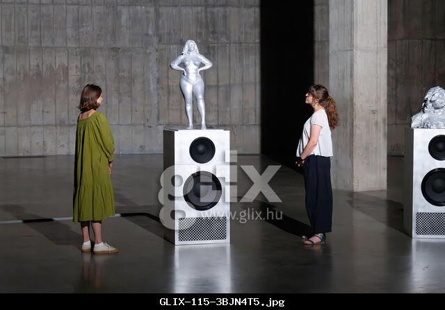 London, UK, 16th June 2025, New installation by French artist Christelle Oyiri for the new Infinities Commission 2025 at Tate Modern on Bankside. Running from 17th June until 25th August 2025. The installation features bronze sculptures of a woman's body in various stages of transformation. With video slices projected on the walls., Andrew Lalchan Photography/Alamy Live News