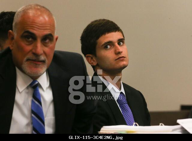 August 9, 2018 - Tampa, Florida, U.S. - DIRK SHADD | Times .George Zachary Chronister looks on while his attorneys talk during Chronister's stand your ground hearing as he is charged with slashing and stabbing Phillip Manzi during a fight in 2017. Chronister, the son of Hillsborough County Sheriff Chad Chronister, is arguing that it is a case of self defense. Judge Chris Nash presided over the hearing in Tampa Thursday afternoon (08/09/18) (Credit Image: © Dirk Shadd/Tampa Bay Times via ZUMA Wire)