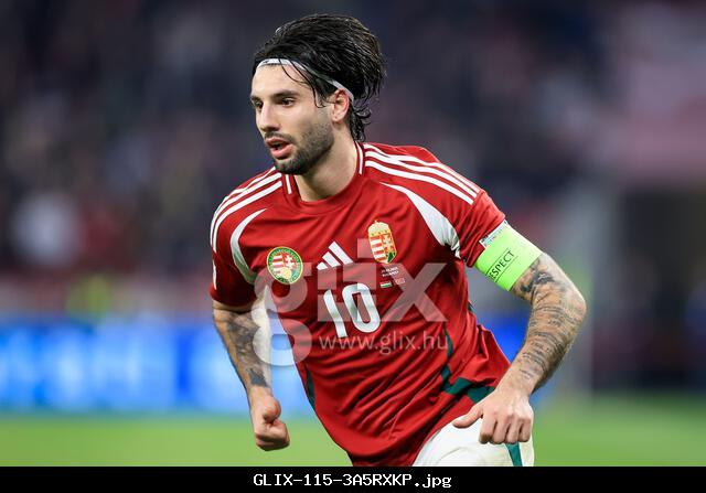 Hungary v Türkiye - UEFA Nations League 2024/25 League A/B Play-offs Second Leg BUDAPEST, HUNGARY - MARCH 23: UEFA Nations League 2024/25 League A/B Play-offs Second Leg match between Hungary and Türkiye at Puskas Arena on March 23, 2025 in Budapest, Hungary. The picture shows a portrait of Dominik Szoboszlai.