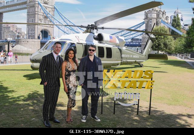 John Cena, Priyanka Chopra Jonas und Ilya Naishuller beim Photocall zum Amazon Prime Video Film 'Heads of State' im Potters Fields Park. Lonon, 01.07.2025