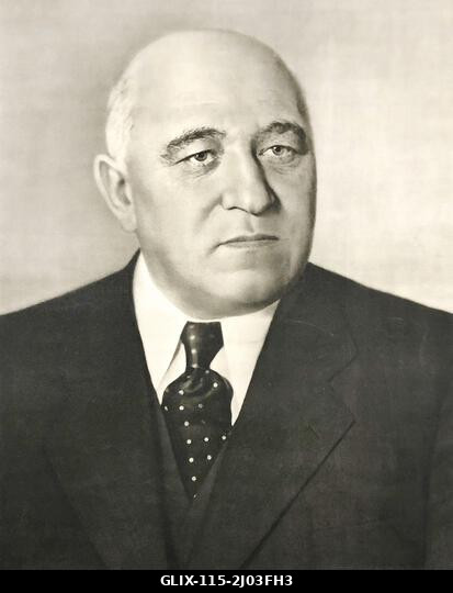 Photo portrait of Matyas Rakosi. Mátyás Rákosi (1892 – 1971) was a Hungarian communist politician who was the de facto leader of Hungary from 1947...