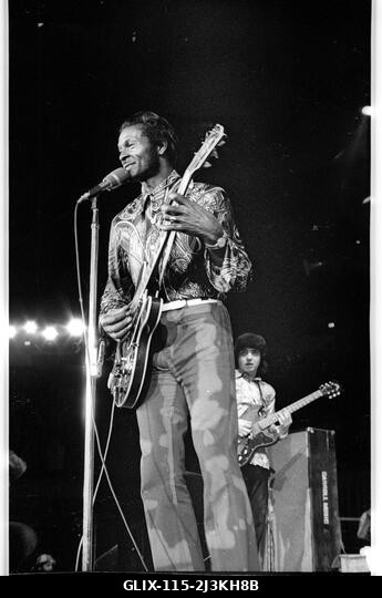 Chuck Berry és Bo Diddley élőben a Nassua Coliseumban, New Yorkban, 1972-ben. Fotó: Jeffrey Mayer / Rock Negatives / MediaPunch