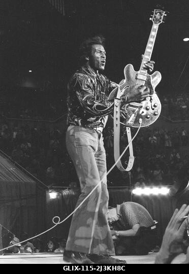 Chuck Berry és Bo Diddley élőben a Nassua Coliseumban, New Yorkban, 1972-ben. Fotó: Jeffrey Mayer / Rock Negatives / MediaPunch