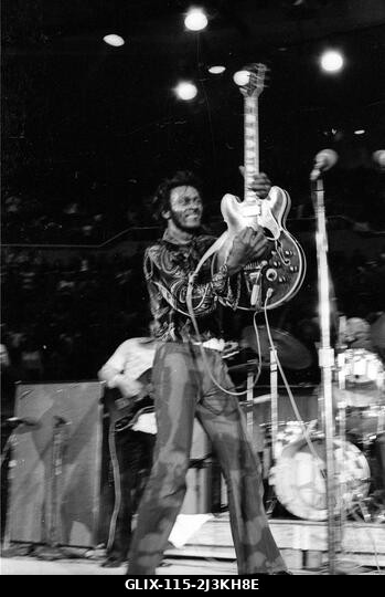 Chuck Berry és Bo Diddley élőben a Nassua Coliseumban, New Yorkban, 1972-ben. Fotó: Jeffrey Mayer / Rock Negatives / MediaPunch