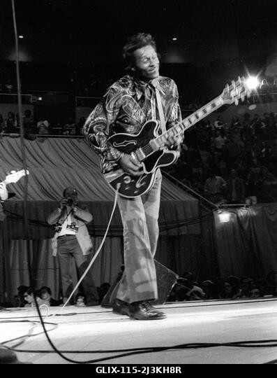 Chuck Berry és Bo Diddley élőben a Nassua Coliseumban, New Yorkban, 1972-ben. Fotó: Jeffrey Mayer / Rock Negatives / MediaPunch