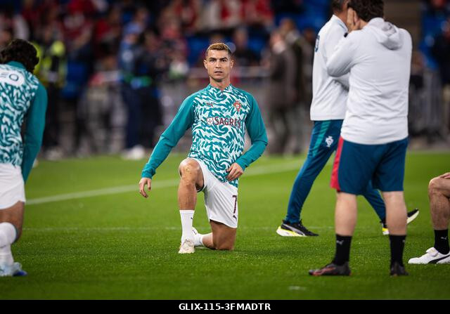 Oslo, Norvégia, 2026. szeptember 27., Cristiano Ronaldo bemelegít az Ullevaal Stadionban, Anne-Marie Forker/Alamy Live News